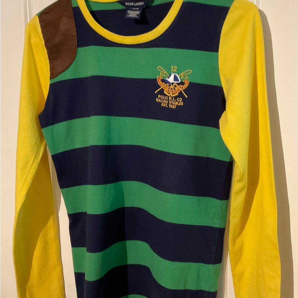 🔥🏇Polo Ralph Unisex Multi Striped Long Sleeve Shirt